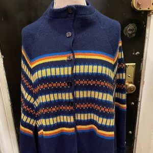 Vintage Knit Striped Cape Sweater